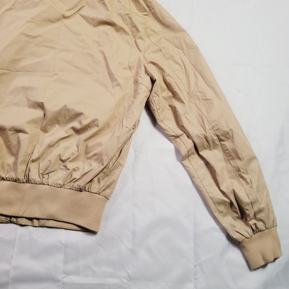 Members Only Mens Vintage Iconic Racer Jacket 40 Tan Beige Zip Up L12 - Picture 14 of 16